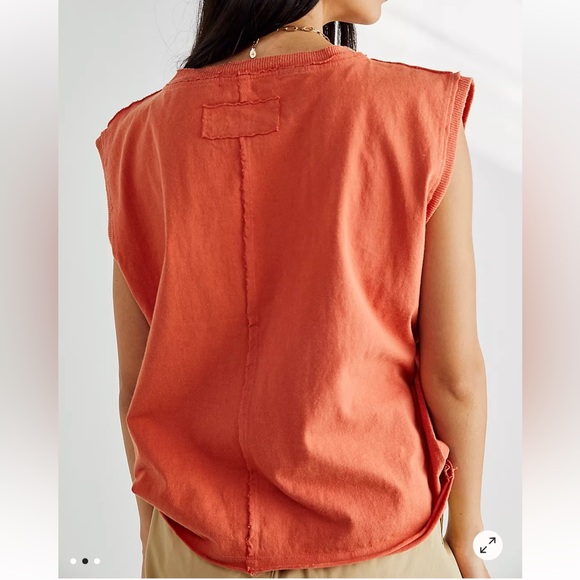 Free People Kasee Muscle Tee Sz XS Baked Earth Knit - Picture 2 of 13